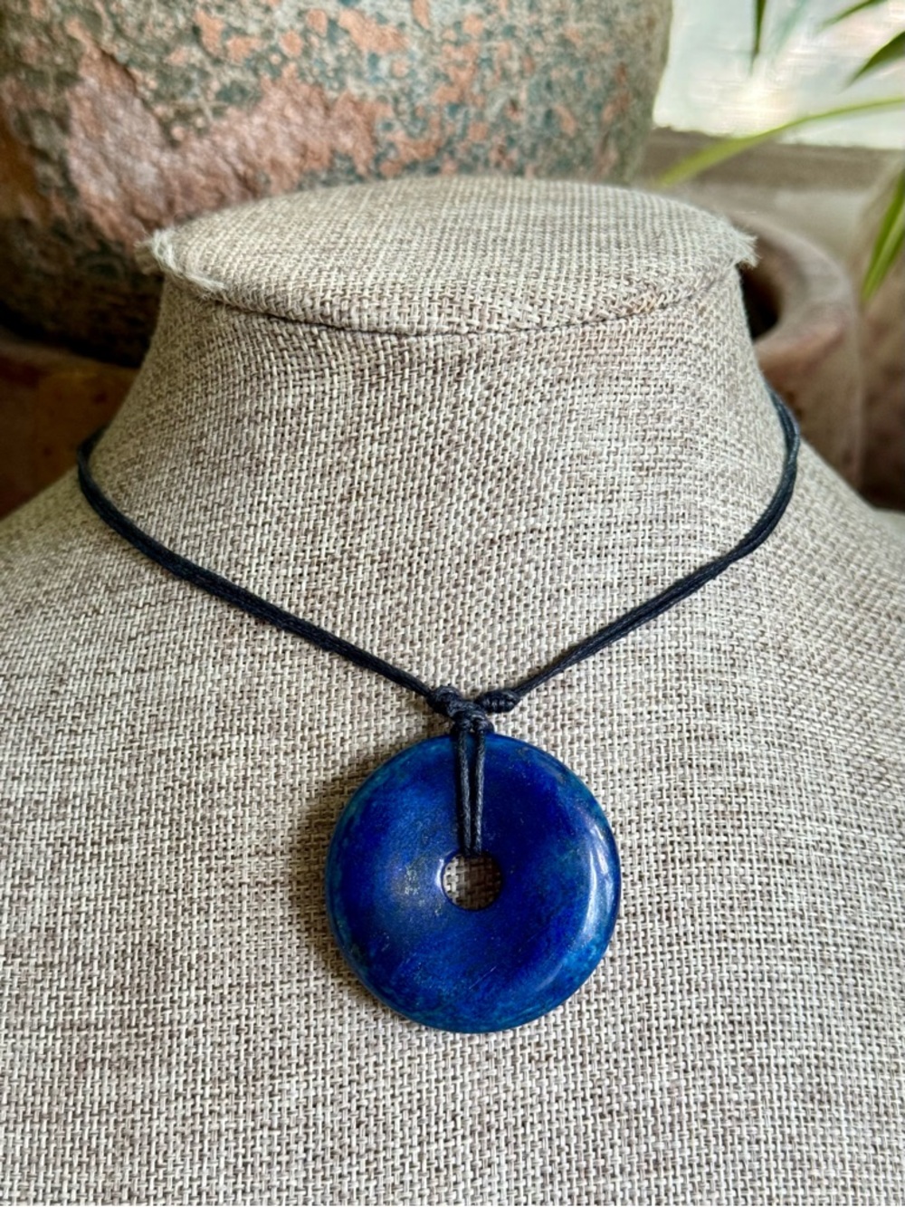 Boho Lapis Lazuli Crystal Donut Choker